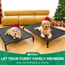 Elevated Dog Bed Raised Outdoor Dog Cot for Large Dogs, Installation Requires No Tools, Frame with Washable Cooling Breathable Mesh Anti-Slip Feet, Indoor Pet Bed, Black, 43.3 Inches (L-43.3"L×31.9"W×7.9"Th)