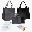 Okuna Outpost Non-Woven Tote Grocery Bags and Mesh Produce Shopping Bags (5 Sizes, 15 Pieces)