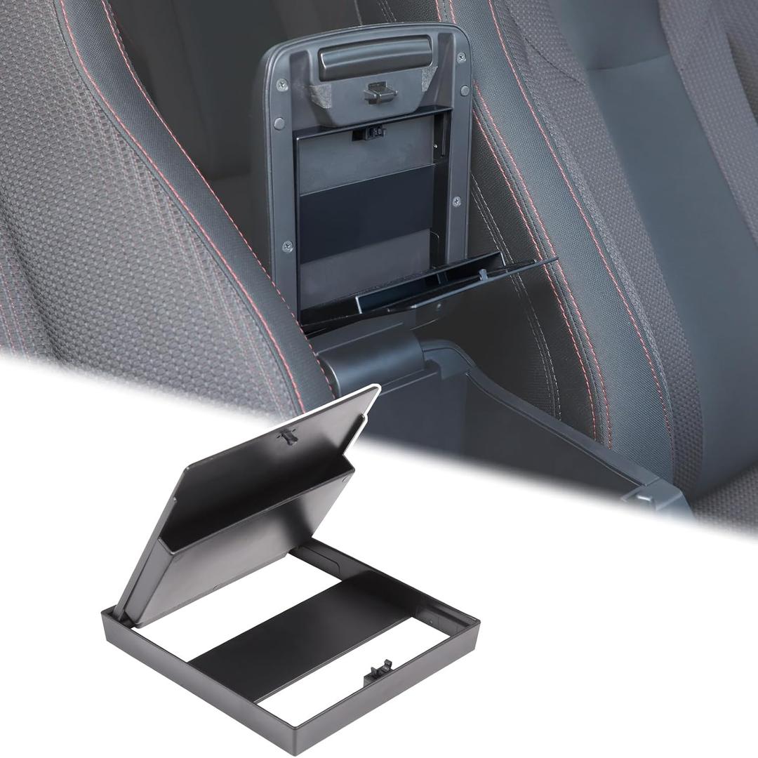 Car Armrest Hidden Storage Box Compatible with Subaru WRX/Levorg 2022-2025, Center Console Handrail Privacy Storage Organizer Tray Container Insert Pallet ABS Accessories, Only fit Manual Transmission