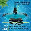 U.S. Pool Supply Professional 13" Triangular Weighted Super Flexible Swimming Pool Vacuum Head with Side Brushes, Swivel Connection - Above-Ground & Inground Swimming Pools, Secure Lock Pole Handle