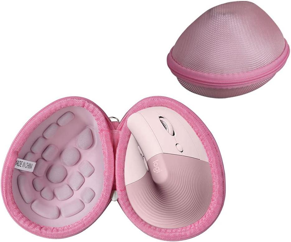 Adada Hard Travel Case for Logitech Lift Vertical Ergonomic Mouse (Pink)