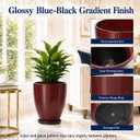 Usocik Large Outdoor Planters, Set of 4, 10/12/21/24 Inch, Wine Red