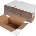 Hoikwo 8x5x3 Shipping Boxes Set of 25, White Corrugated Cardboard Box for Small Business for Packaging Mailing