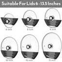Universal Pot Lid Organizer for Cabinet - Upgraded Patented Niceyos 3 Pack Inside Cabinet Door Wall Mount Pan Top Storage Organizer Rack Holder for Kitchen, Fits 6" to 13" (Black)