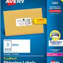 Avery Printable Shipping Labels with Sure Feed, 2" x 4" Customizable Stickers, White, 250 Blank Mailing Labels, Great for Mailing, Shipping, and More (5263)