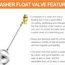 GASHER 2PCS 3/4" 304 Stainless Steel Float Ball Valve with 3/4"G Female x 3/4"NPT Male Adapter, DN20 Adjustable Water Tank Float Ball Valve for Stock Tank Pool Water Level Control