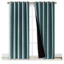 NICETOWN 100% Blackout Window Curtain Panels, Cold and Full Light Blocking Drapes with Black Liner for Nursery, 84 inches Drop Thermal Insulated Draperies (Aqua, 2 Pieces, 70 inches Wide Each Panel)