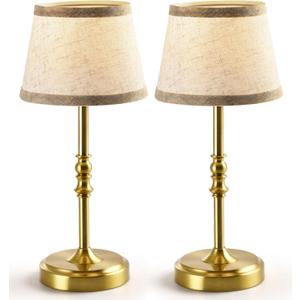 NOVCAND Cordless Table Lamp with Dimmer, Built-in Rechargeable Battery Powered Table Lamp Gold, 3-Level Brightness, 3000K Bedside Night Lamp for Bedroom, Dining Table, Counter, Living Room