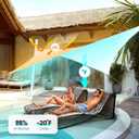 Quictent 185G HDPE Stripe Color Rectangle Sun Shade Sail Canopy White 98% UV Block Outdoor Patio Garden with Hardware Kit 24 x 24 ft
