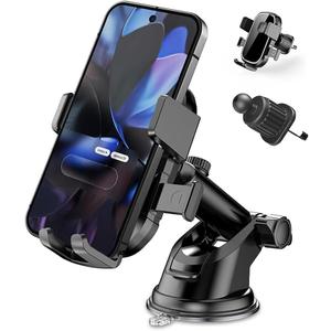 Upgraded 3-in-1 Phone Holders for Your Car, Heavy-Duty Car Phone Mount for Dashboard, Windshield & Vent, Universal Cell Phone Holder for iPhone & Android