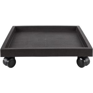 13 Inch Square Rolling Plant Caddy Saucer with Wheels, Heavy Duty Wheeled Planter Stand for Potted Plant, Coaster Roller Base Tray with Casters, Flower Pot Dolly Holder for Indoor Outdoor (Brown)