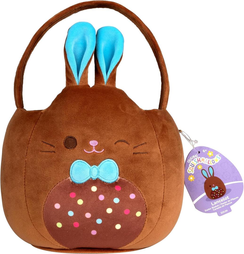 Squishmallows Original 12in Lancelot the Chocolate Bunny Egg Hunt Basket  Ultrasoft Official Jazwares Plush Accessory