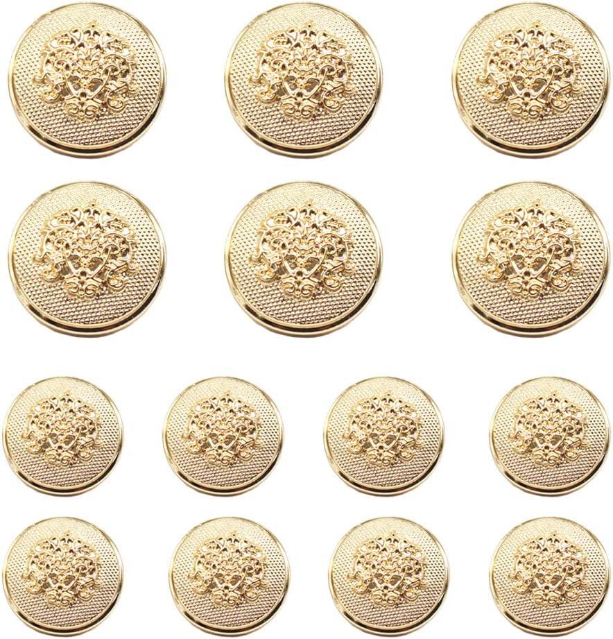 YaHoGa 14pcs Gold Blazer Buttons for Men's Suits Blazers Sport Coats 23mm 18mm Metal Shank Suit Buttons Set for Sewing Coats Suits Blazers (MB20082)