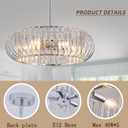 5-Light Semi Flush Mount Ceiling Light, 19 Inch Chrome Metal Cage Hallway Ceiling Lamps, Farmhouse Ceiling Light Fixture, Industrial Crystal Chandelier for Corridor Bathroom Kitchen (E12,19 Inch)