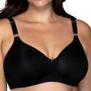 Vanity Fair Women's Full Coverage Beauty Back Smoothing Bra, 4-Way Stretch Fabric, Lightly Lined Cups up to DD (Black)