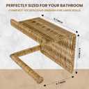 Synthetic Rattan Toilet Paper Holder with Shelf  Fits Mega Rolls, Boho Bathroom Decor Roll Holder for RV, Washroom, Kitchen  Water-Resistant Woven Tissue Dispenser (Natural, Screw Mount)