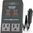 300W Car Power Inverter, DC 12V to 110V AC Car Plug Adapter with LED Display, 65W/24W USB-C Fast Charging Car Outlet Adapter to Wall Plug,Portable Car Charger with Switch Control Converter for Laptops