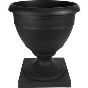 The HC Companies 18 Inch Tall Olympia Plastic Urn - Lightweight Outdoor Plastic Plant Pot for Flowers, Black