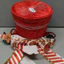 CiyvoLyeen Gingerbread Christmas Tree Topper, Red Top Hat with Candy Cane Gingerbread House Cookies Ornament Bows, Winter Holidays Xmas Tree Home Decoration, 3D Wreath Attachment Festive Gift Ideas