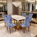 Chair Covers Dining Room Set of 2,Printed Patterned Stretch Non Slip Chair Slipcover Removable Washable Kitchen Chair Protector Cover for Home Hotel Banquet Party (Base Geometric Square Tile Pattern)