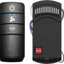 Hampton Bay Fan Remote Kit,Universal Ceiling Fan Remote Control Replacement Hampton Bay Home Decorators Collection Hunter KUJCE10318, ZAAZPHD-3 Speed Control, Light Dimming,Time Delay,with Wall Mount