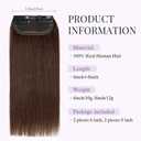 S-noilite 4 pieces Clip In Short Hair Extensions 100% Remy Human Hair Invisible Mini Short Clip in Hairpiece for Women with Thinning Hair Medium Brown 6 inch&8 inch