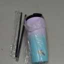 26 OZ Insulated Tumbler with Lid and 2 Straws Stainless Steel Water Bottle Vacuum Travel Mug Coffee CupLavender Green