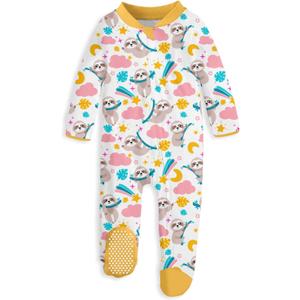 UNIFACO Baby Girls Boys Footed Pajamas One-Piece Sleeper Snug Fit Sleep and Play Zip Front Footie Romper 0-12 Month