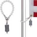 Flag Weights 1.5 LB and Flag Pole Beaded Retainer Ring, Flag Pole Counterweight for Bottom of Flag Keep Flag Straight Windy Days Internal Halyard Flagpole Accessories