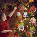 3 x Christmas Decoration Hanging Ornaments, Crystal Ornaments for Christmas Tree, 2024 Christmas Ornaments for Hanging to Decorate Office, Christmas Party, Classroom, Shop, Restaurant, FireplaceWagon