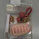 Rayslesan Sparkly Key Fob Cover with Cherry Keychain, Bling TPU Smart Key Case for Women, Compatible with Hyundai Sonata Santa Fe Tucson Nexo 2019-2021 Palisade 2023-2024 (7-Button, Gold Red)