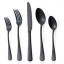 Briout Matte Black Silverware Set, Set of 20 Pack, Black Flatware Utensil Set Include Fork Knife Spoon for Kitchen Home Restaurant, Premium Tableware