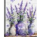 Farmhouse Bathroom Canvas Wall Art Relax Soak Unwind Wall Decor Picture Rustic Mason Jar and Butterfly Purple Lavender Posters Prints Home Bathroom Decoration 16x24in