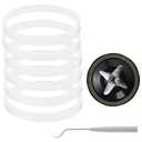 6 Pieces 10cm White Rubber Sealing Gaskets O-Ring Replacement Part Compatible with Nutri Ninja Juicer Blender Replacement Seals