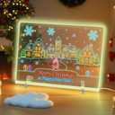Lumiboard Led Drawing Board 13.7" x 10", Acrylic Dry Erase Board with 4 Lighting Modes & 7 Colors, Include Adapter, Hanging Chain, Led Drawing Board for with Stand, 7 Markers, Spray Bottle