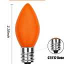 3 x 25 Pack C7 Christmas Replacement Bulbs, Multicolor Christmas Bulbs Vintage Ceramic Lights for Indoor Outdoor Patio Christmas Party String Lights, 5W Incandescent Night Light, C7/E12 Candelabra Base