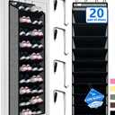 Shoe Organizer,70 Pounds Large Capacity,20-30-Pair Over The Door Shoe Organizer,10 Tiers Shoe Rack for Closet,New Upgrade Anti-Scratch Heavy Duty Hook and Bamboo Material Baffle,Grey/Black