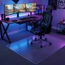 Clear Chair Mat for Carpet, YOOMAYA 30" x 48" Heavy Duty Office Chair Mat with Grip, Easy Gliding Under Desk Carpeted Floor Protector, Slip Resistant Plastic Mat for Study & Gaming Room (Transparent)