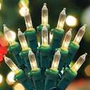 woohaha Outdoor Christmas Lights,120V Certified 2 Pack 13ft 50 Mini String Lights Connectable, Waterproof Fairy Lights for Garden Xmas Tree Wedding Wreath Party Decoration (Warmwhite 2 pcs)