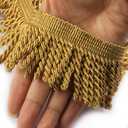 Curtain Fringes Bullion Fringe Trim 5/10 Yard x 2.5 Inches Fabric Trims Sewing DIY Decoration for Curtain Sofa Clothes (Gold, 5yard)