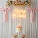 Happy Birthday Neon Sign for Backdrop, LED Happy Birthday Light Up Sign, USB Powered Dimmable Neon Light for Birthday Party Decorations, Wall Decor, Warm White, 16.5 x 12 inch