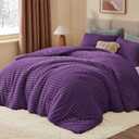 BEDELITE Fleece Queen Comforter Set -Super Soft & Warm Fluffy Purple Bedding, Luxury Fuzzy Heavy Bed Set for Winter with 2 Pillow Cases
