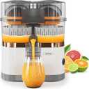 Dual-Head Electric Citrus Juicer, Electric Orange Juicer Machine with Built-in Cutter & Cleaning Brush, Portable Lemon Squeezer One Button Easy to Use for Kitchen