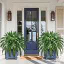 Livole 2 Pcs 48" Large Fake Ferns with Spider Plant, Artificial Ferns for Outdoors Large Faux Boston Fern with 110 Branches Realistic UV Resistant for Planter Indoor Home Garden Porch Hanging Decor