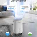 Dehumidifier for Basement,Home,Bathroom,Bedroom 45 pint/Day 4500 Sq ft Dehumidifiers with Drain Hose,Most Efficient Energy Star 2025,Intelligent Humidity Control,3 Modes,24H Timer
