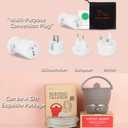 Drizzle Foldable Electric Cooker Travel Hot Pot - Dual Voltage 100V-240V Hot Pot Cooking - Food Grade Silicone Cookerware Boiling Water Steamer - Camping Office Hotel Noodle Porridge Soup Drom