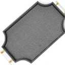 Shagreen Decorative22.6'' × 13'' Large Serving Platters Tray with Handles for Coffee Table Decor Modern Elegant Scalloped Ottoman Tray(Black)