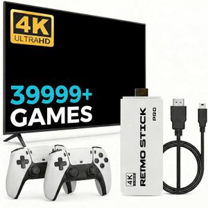 Retro Gaming Console Enjoy a Classic Gaming Experience Plug & Play Retro Game Tv Console Stick HDMI 4K Dual 2.4G Wireless Controllers Emulators