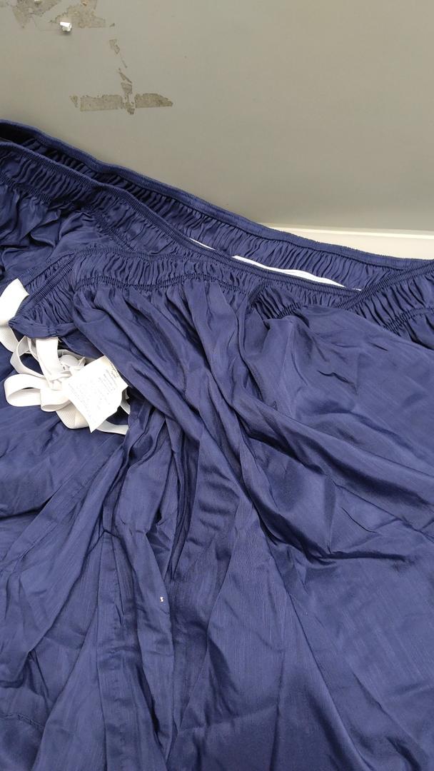 Wrap Around Bed Skirt Three Fabric Sides Elastic Dust Ruffled  Tailored Drop,Easy to Install Fade Resistant-Navy Blue, Queen