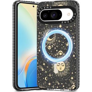 Toycamp for Pixel 9 Pro/Pixel 9 Case - Compatible with MagSafe Women Girls Cute Phone Cover Magnetic with Shockproof Protective Girly Pretty Designer for Google 9 Pro/Pixel 9 Cases, Sun Moon